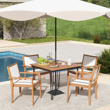 Stackable Outdoor Dining Chair Set, Patio Armchairs w/Acacia Wood Frame, All Weather Fabric, Armrests - product view 3