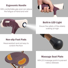 Adjustable Folding Cane Seat, Aluminum Alloy Crutch Chair with LED Light and Retractable 3 Legs - product view 6