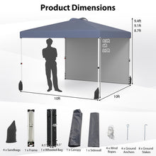 10 x 10 Pop Up Canopy with 1 Sidewall and Wheeled Bag - product view 4
