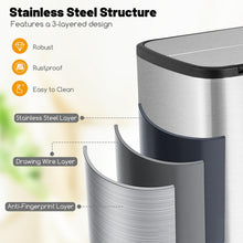 12 Gallon Stainless Steel Trash Can, Kitchen Waste Bin with Soft-Closing Wing Lids & Removable Inner Bucket - product view 4
