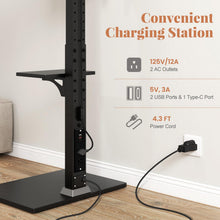 Floor TV Stand with Power Outlet, Universal TV Stand for 32-70 Inch TVs up to 110 lbs, Tilt & Height - product view 4