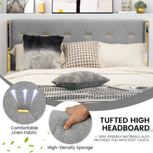 Queen/Full Size Upholstered Bed Frame with 4 Drawers - product view 5