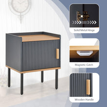 Nightstand with Storage, Bedside Table with Single Door Cabinet, Small Space, Gray - product view 4