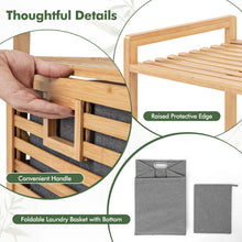 Tilt Out Laundry Hamper Bamboo Laundry Storage Cabinet with 2-Tier Storage Shelves - product view 4