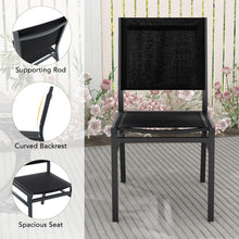 Outdoor Patio Dining Chair, Armless Dining Chair with Breathable Fabric Seat & Backrest - product view 4