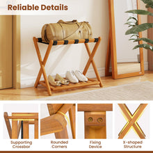 Luggage Rack Set of 2 or 4 Folding Acacia Wooden Suitcase Stand - product view 5