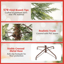 6.5FT / 7.5FT Pre-Lit Hinged Sparse Xmas Fir Tree with Multicolored LED Lights - product view 5