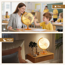 12 Inch Antique Light up Rotating Globe Night Lamp with Wooden Stand - product view 5