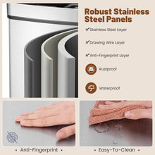 19 Gal Stainless Steel Trash Can, 72 L Volume in 4 Containers, Motion Sensor Trash Bin - product view 5
