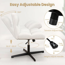 Cross Legged Office Chair, Faux Fur Armless Desk Chair with Wide Seat - product view 5