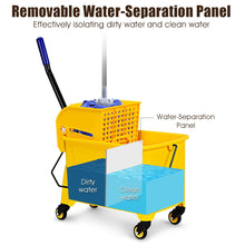 GOPLUS Commercial Mop Bucket with Wringer, Household Portable Mop Bucket, Ideal for Household and Public - product view 6