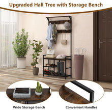 3-in-1 Coat Rack, 71" Hall Tree with Shoe Bench - product view 5