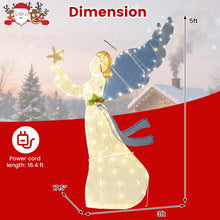5 Ft Lighted Christmas Angel with Star Halo Spreading Wings - product view 6