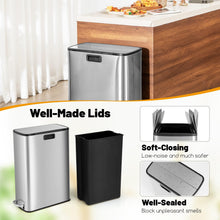 12 Gallon Stainless Steel Trash Can, Kitchen Waste Bin with Soft-Closing Wing Lids & Removable Inner Bucket - product view 5