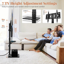 Floor TV Stand with Power Outlet, Universal TV Stand for 32-70 Inch TVs up to 110 lbs, Tilt & Height - product view 5