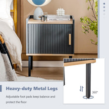 Nightstand with Storage, Bedside Table with Single Door Cabinet, Small Space, Gray - product view 5
