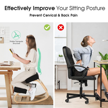 Kneeling Chair, Wood Posture Chair w/Soft Cushion - product view 6