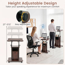 Mobile Podium Stand | Height Adjustable Laptop Computer Cart w/Tilting Top (1/2) - product view 5