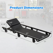 40 Inch Padded Rolling Creeper with Adjustable Backrest & Headrest - product view 2