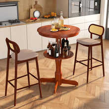 2 Tier Tall Round Dining Table with Pedestal Base - product view 5