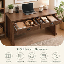 48" Mid Century Modern Computer Desk with 2 Drawers - product view 5