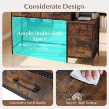 Reversible Computer Desk with 5 Drawers - product view 5