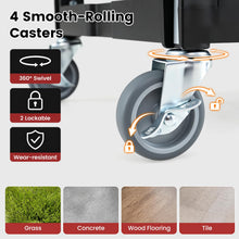 3-Tier Folding Utility Cart w/Swivel Wheels | Tool-Free Assembly - product view 5