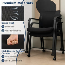 Waiting Room Chair Set, Rolling Office Desk Chairs with PU Wheels (2 / 4 / 6 / 8 / 10 / 12 Pack Options) - product view 7