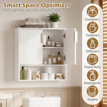 Fluted Bathroom Wall Cabinet | Over-the-Toilet Medicine Cabinet w/ 2 Doors - product view 5