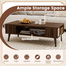 42 Inch Mid Century Modern Coffee Table Rectangular with Open Compartment - product view 5