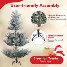 6FT / 7FT / 8FT Pre-Lit Snow Flocked Christmas Tree | Holiday Home Office Decoration - product view 6