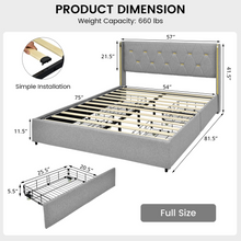 Queen/Full Size Upholstered Bed Frame with 4 Drawers - product view 7