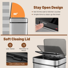 19 Gal Stainless Steel Trash Can, 72 L Volume in 4 Containers, Motion Sensor Trash Bin - product view 6