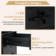 4-Drawer Lateral File Cabinet with Lock & 5 Rolling Wheels (2 Lockable) - product view 6