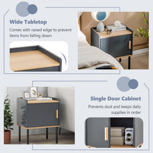 Nightstand with Storage, Bedside Table with Single Door Cabinet, Small Space, Gray - product view 6