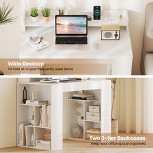 White Desk with Storage Shelves - product view 6