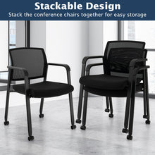 Waiting Room Chair Set, Rolling Office Desk Chairs with PU Wheels (2 / 4 / 6 / 8 / 10 / 12 Pack Options) - product view 3