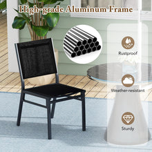 Outdoor Patio Dining Chair, Armless Dining Chair with Breathable Fabric Seat & Backrest - product view 6