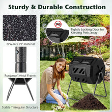 Compost Bin, 42-Gal Dual Chamber Composting Tumbler w/2 Sliding Doors, Heavy-Duty Metal Frame - product view 6