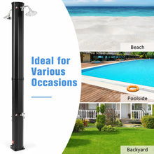 7.2 FT Solar Heated Shower, Outdoor Shower with Dual Swivel Shower Heads & 2 Foot Showers - product view 7