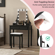 CHARMAID Makeup Vanity Desk with Lighted Mirror, 3 Color Lighting Modes, Adjustable Brightness, 3 Drawers - product view 7