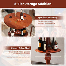 2 Tier Tall Round Dining Table with Pedestal Base - product view 6
