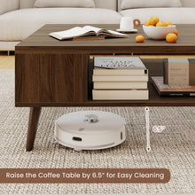 42 Inch Mid Century Modern Coffee Table Rectangular with Open Compartment - product view 6