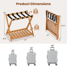 Luggage Rack Set of 2 or 4 Folding Acacia Wooden Suitcase Stand - product view 6