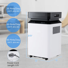 90 Pint Dehumidifier for Basement, 6000 Sq. Ft Energy Efficient Dehumidifier for Home w/Continuous & Auto Mode - product view 5