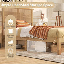 Queen/Full/Twin Size Bed Frames with Rattan Headboard, Boho Solid Wood Platform Bed with Wooden Slats - product view 7