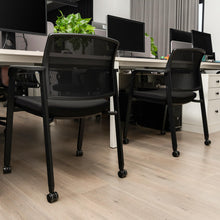 Waiting Room Chair Set, Rolling Office Desk Chairs with PU Wheels (2 / 4 / 6 / 8 / 10 / 12 Pack Options) - product view 2