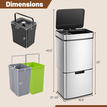 19 Gal Stainless Steel Trash Can, 72 L Volume in 4 Containers, Motion Sensor Trash Bin - product view 7
