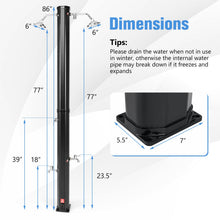 7.2 FT Solar Heated Shower, Outdoor Shower with Dual Swivel Shower Heads & 2 Foot Showers - product view 8