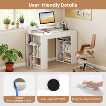 White Desk with Storage Shelves - product view 7